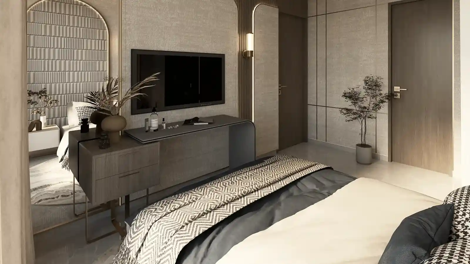 Master bedroom interior Yula Patighanpur Hyderabad