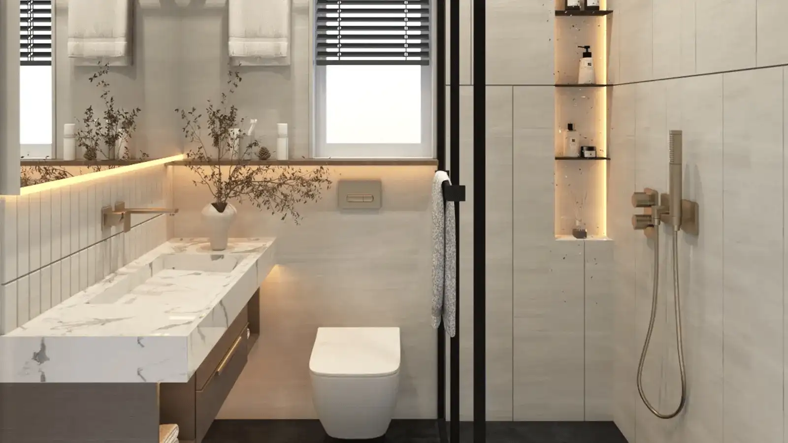 Luxury bathroom with premium fittings at Yula Soukya